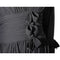 1980s Lanvin Black Silk Chiffon Pleated Dress With Bow Embellishment