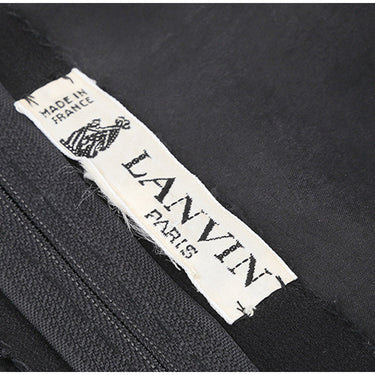 ARCHIVE - 1980s Lanvin Black Silk Chiffon Pleated Dress With Bow Embellishment