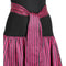 1980s Roland Klein Black Jersey and Striped Satin Dress