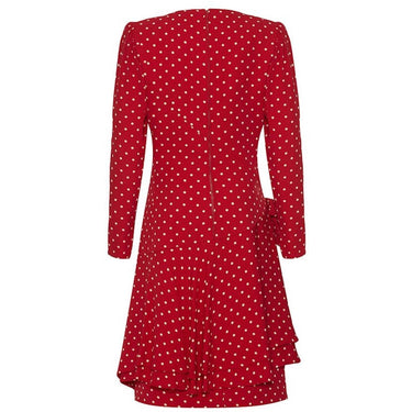 ARCHIVE - 1980s Valentino Silk Crepe Demi Couture Red Polka Dot Dress with Bow