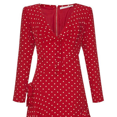 ARCHIVE - 1980s Valentino Silk Crepe Demi Couture Red Polka Dot Dress with Bow