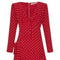 1980s Valentino Silk Crepe Demi Couture Red Polka Dot Dress with Bow