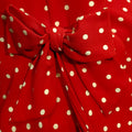 1980s Valentino Silk Crepe Demi Couture Red Polka Dot Dress with Bow