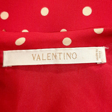 ARCHIVE - 1980s Valentino Silk Crepe Demi Couture Red Polka Dot Dress with Bow