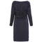 1980s Victor Edelstein Couture Navy Silk Dress