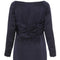 1980s Victor Edelstein Couture Navy Silk Dress