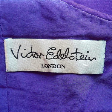 ARCHIVE - 1980s Victor Edelstein Couture Purple Chiffon Dress