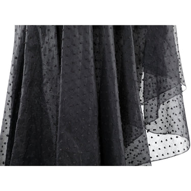 ARCHIVE - 1980s Yves Saint Laurent Black Asymmetric Dress With Flamenco Style Trim