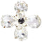 1980s Yves Saint Laurent Large Crystal Flower Earrings