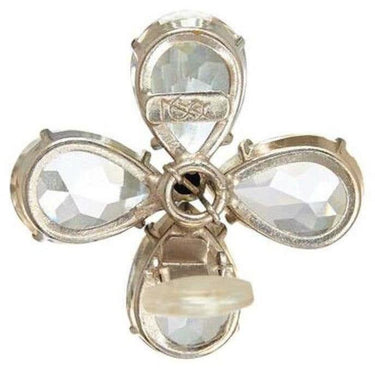ARCHIVE - 1980s Yves Saint Laurent Large Crystal Flower Earrings
