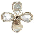 1980s Yves Saint Laurent Large Crystal Flower Earrings