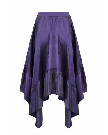 1980s Yves Saint Laurent Silk Taffeta Purple Skirt Set