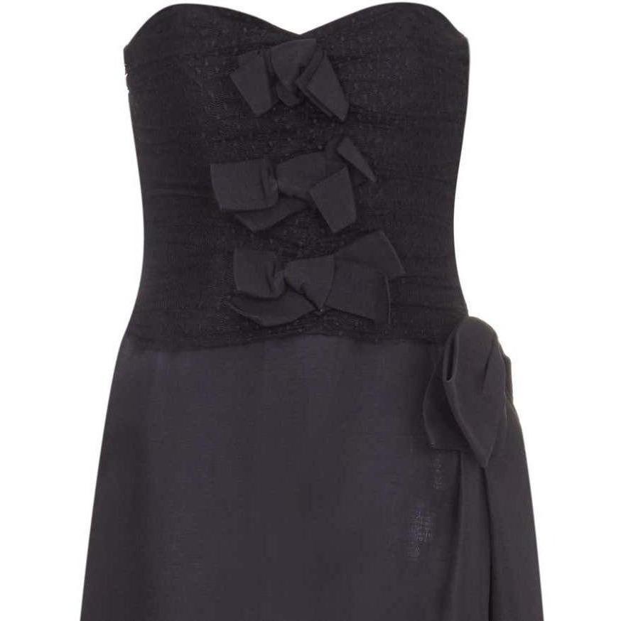 1980s Yves Saint Laurent Strapless Black Column Dress