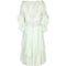 1980s Zandra Rhodes Pale Green Couture Silk Chiffon Dress Hat and Bag Set