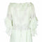 1980s Zandra Rhodes Pale Green Couture Silk Chiffon Dress Hat and Bag Set
