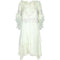 1980s Zandra Rhodes Pale Green Couture Silk Chiffon Dress Hat and Bag Set