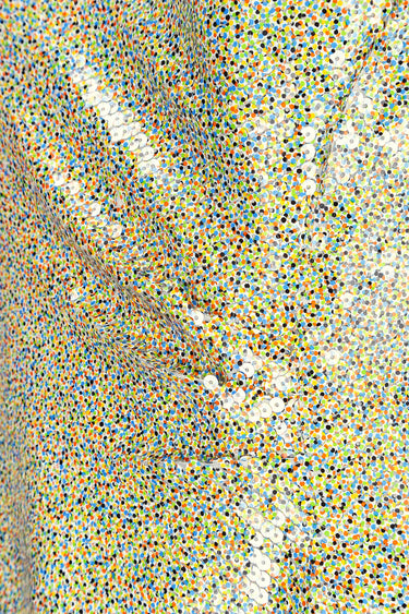 1980s Andre Laug Multi-Coloured Sequinned Asymmetric Maxi Dress