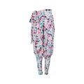 ARCHIVE - 1980s Blue and Pink Linen Harlequin Print Harem Trousers