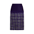 1985 Chanel Haute Couture Purple Tweed Velvet Three-Piece Suit