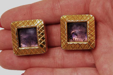 1991 Chanel Documented Purple Gripoix Earrings