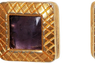 1991 Chanel Documented Purple Gripoix Earrings