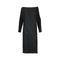 1980s Charles Jourdan Black Cold Shoulder Dress