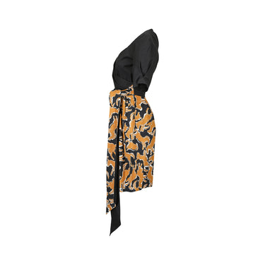 1980s Guy Laroche Novelty Horse Print Cotton Dress