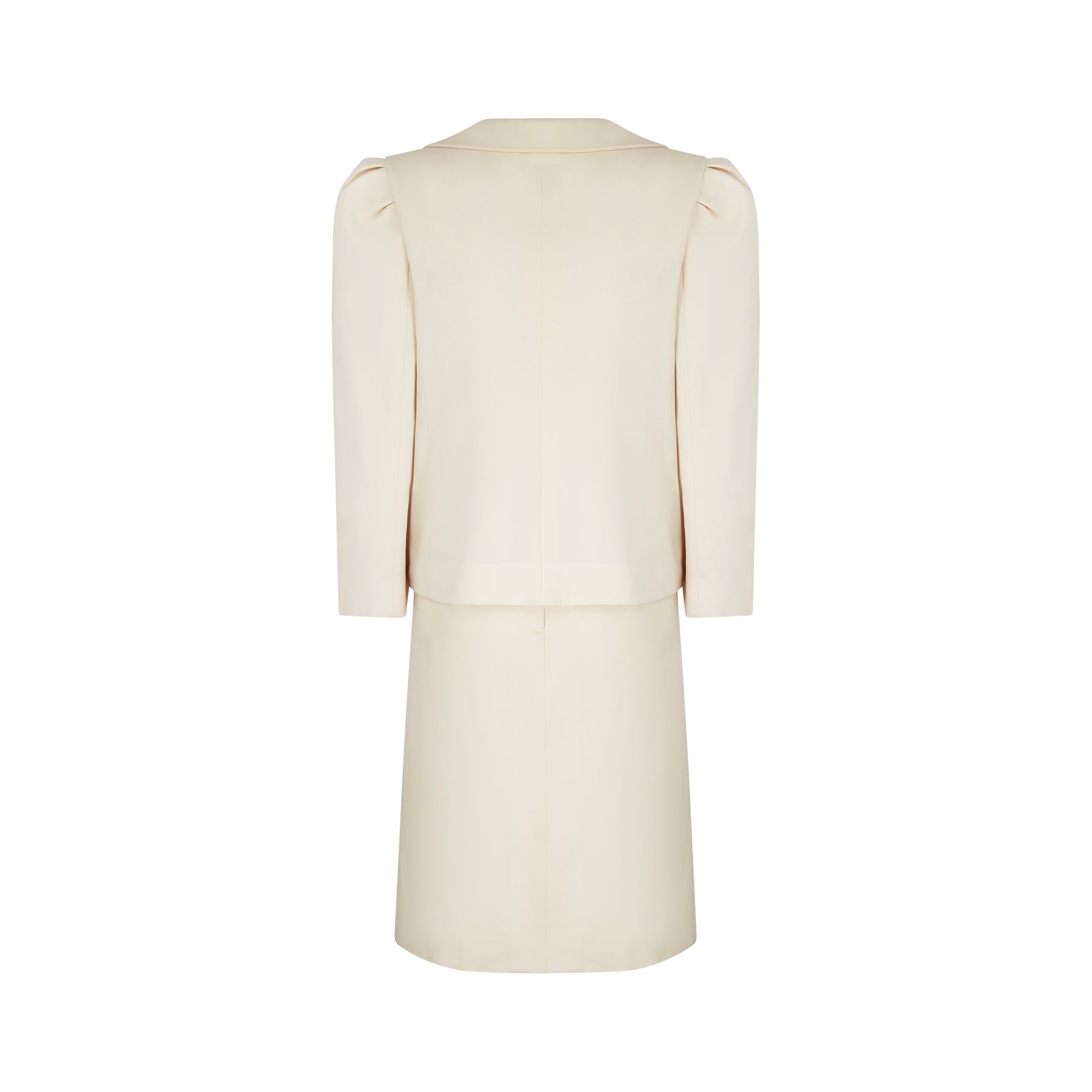 ARCHIVE - 1990s Pierre Cardin Prestige Cream Double Breasted Skirt Suit