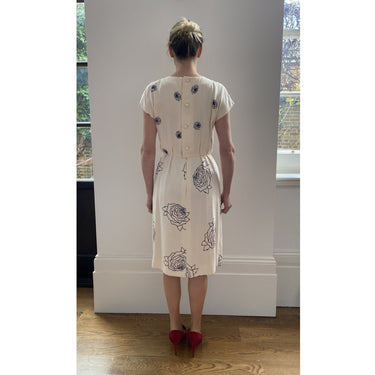 ARCHIVE: 1984 Christian Dior Haute Couture Rose Print Dress Suit