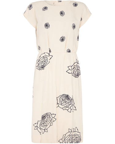 1984 Christian Dior Haute Couture Rose Print Dress Suit