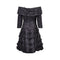 1980s Arnold Scaasi Couture Black Velvet Rosette Dress