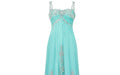 1990s Bespoke Turquoise Sequinned and Embroidered Dress
