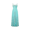 1990s Bespoke Turquoise Sequinned and Embroidered Dress
