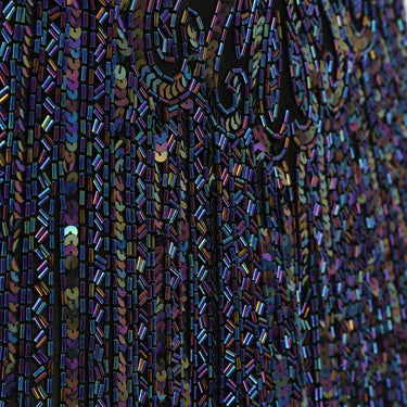 1990s Bob Mackie Blue Beaded and Sequinned Dress