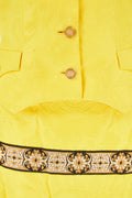 1990s Gianni Versace Couture Yellow Baroque Skirt Suit