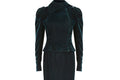 2003 Givenchy Fall Haute Couture Green Velvet Skirt Suit