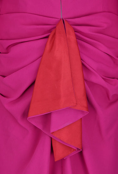 1990s Guy Laroche Couture Pink Silk Crepe Dress
