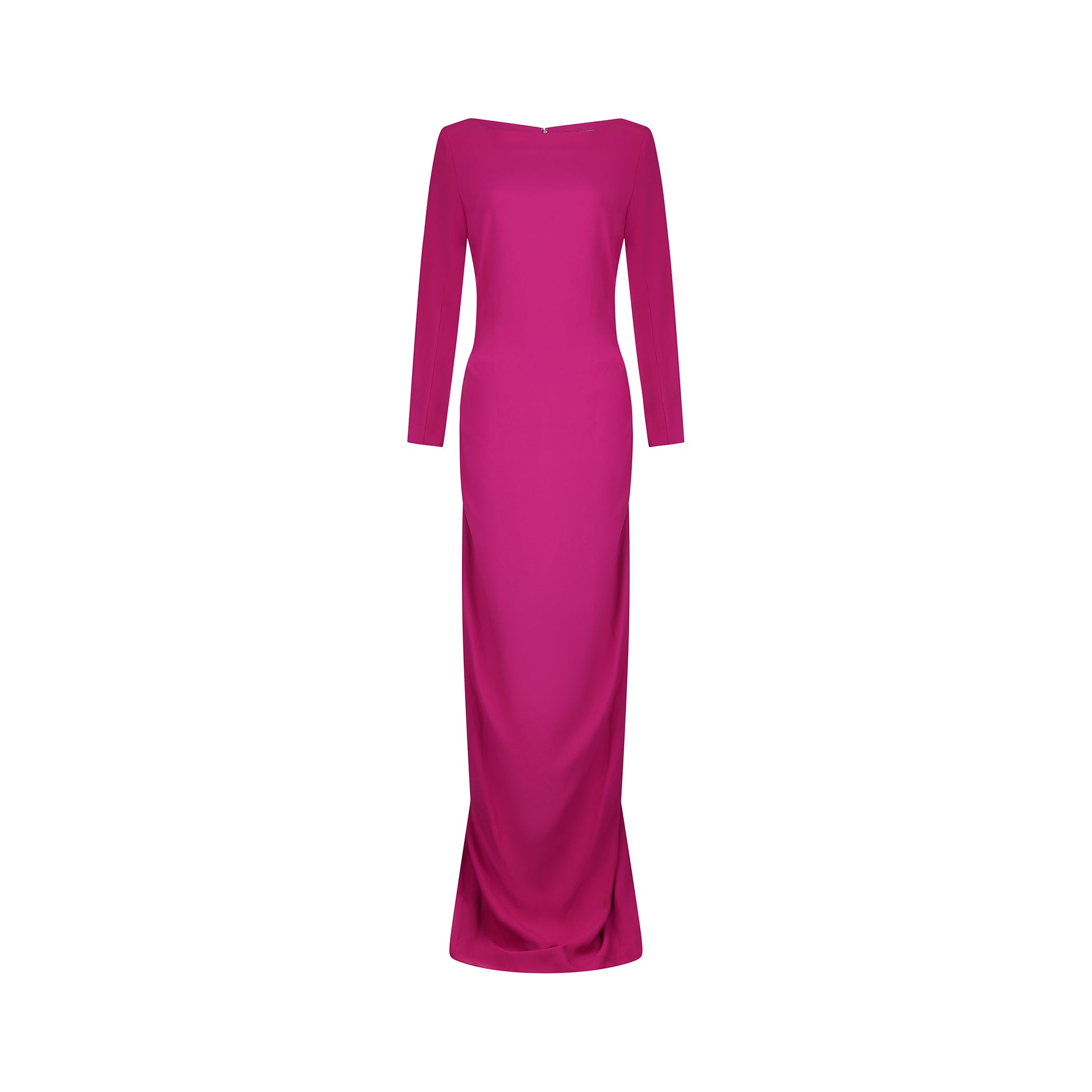 1990s Guy Laroche Couture Pink Silk Crepe Dress