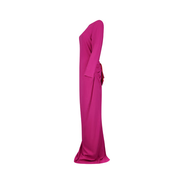 1990s Guy Laroche Couture Pink Silk Crepe Dress