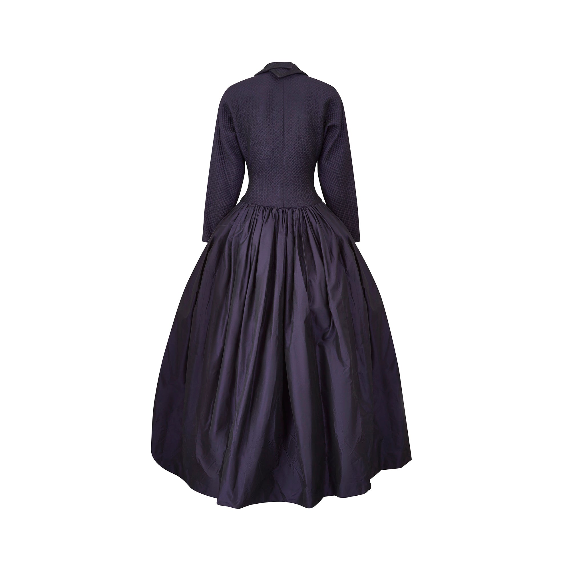 1990s Jacques Azagury Purple Taffeta Victorian Inspired Dress