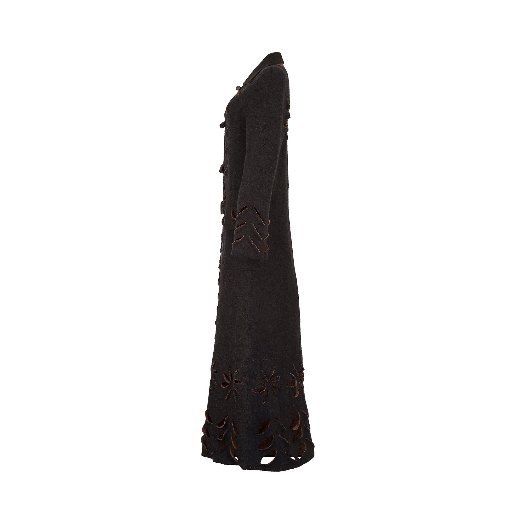 ARCHIVE - 2002 John Galliano for Christian Dior Felt Wool Cutout Coat