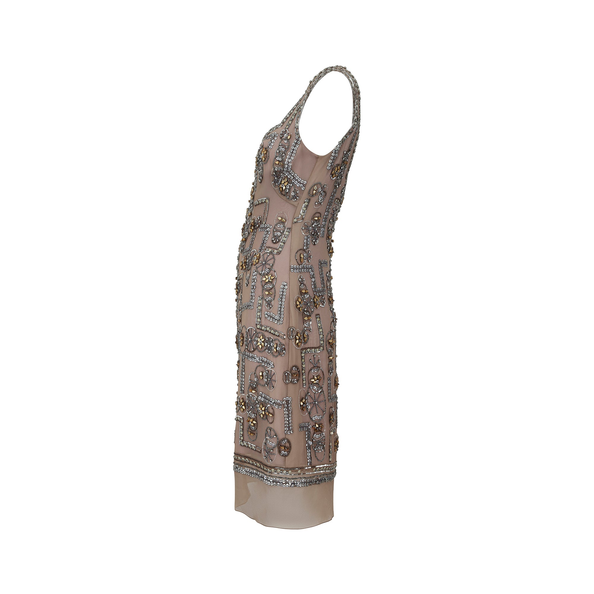 1990s Lindka Cierach Couture Beaded Shift Dress