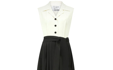 1990s Moschino Monochrome Sleeveless Shirt Dress
