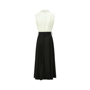 1990s Moschino Monochrome Sleeveless Shirt Dress
