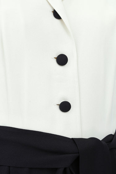1990s Moschino Monochrome Sleeveless Shirt Dress