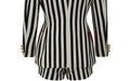1990s Moschino Monochrome and Red Striped Novelty Short Suit