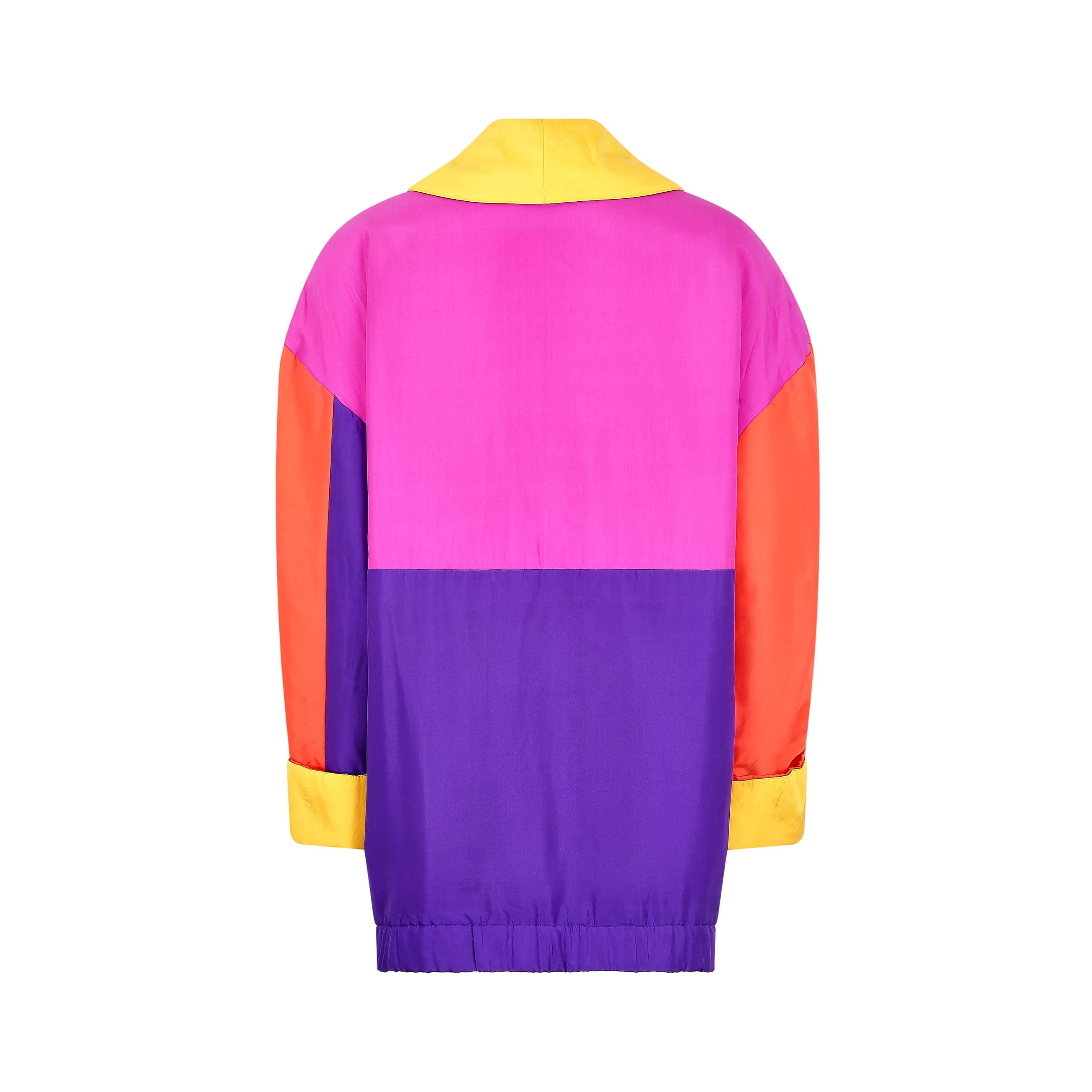 1990s Neon Multicoloured Silk Parka Jacket