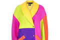 1990s Neon Multicoloured Silk Parka Jacket