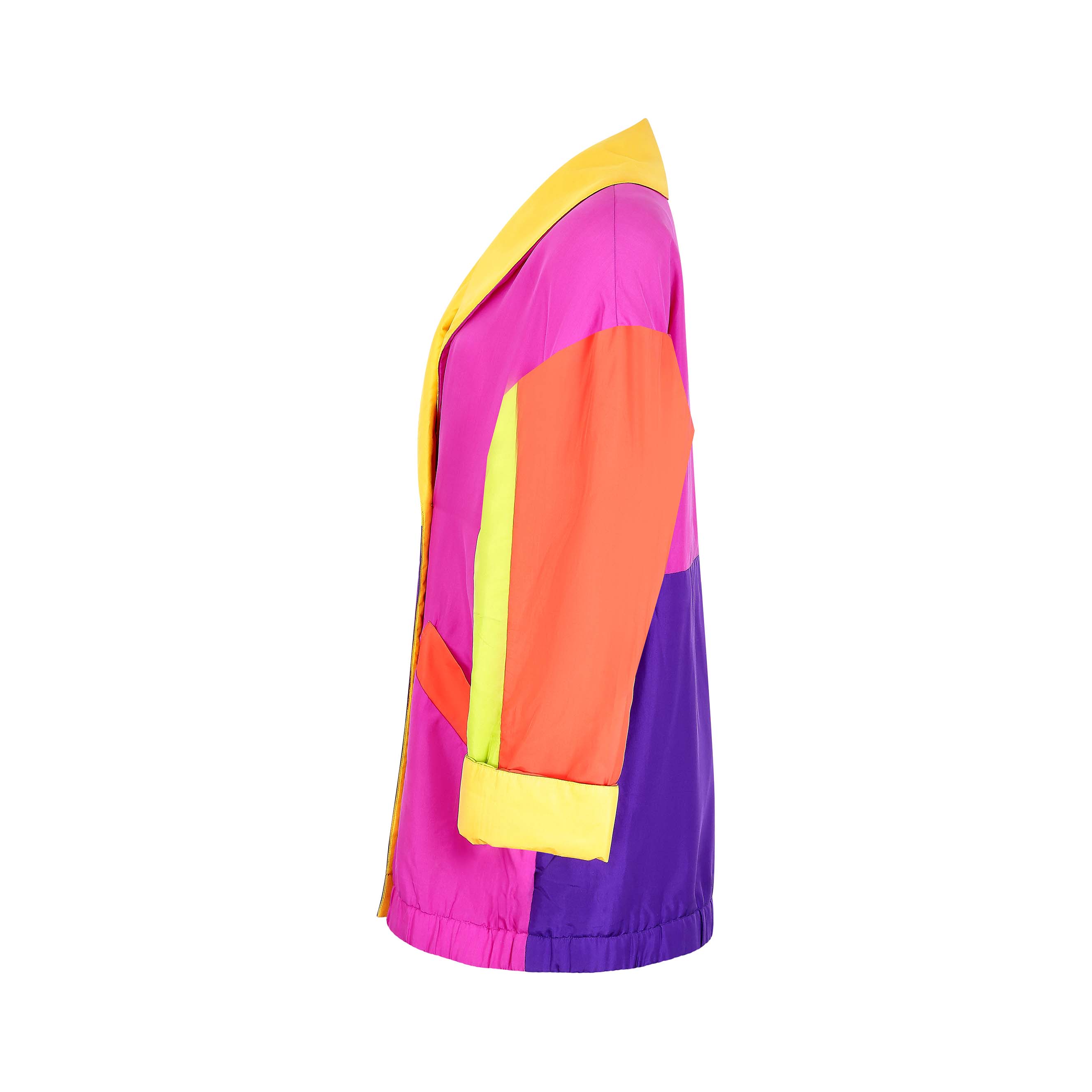 ARCHIVE - 1990s Neon Multicoloured Silk Parka Jacket