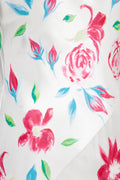 1990s Rachel Robarts Hand-Painted Rose Print Bias Cut Satin Dress